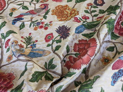 3 yards Scalamandre Troutbeck Multi on Gold Botanical Floral Birds Parrot Kanchou