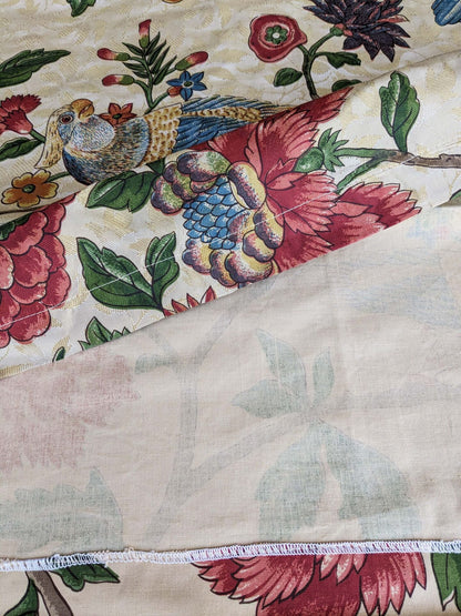 3 yards Scalamandre Troutbeck Multi on Gold Botanical Floral Birds Parrot Kanchou