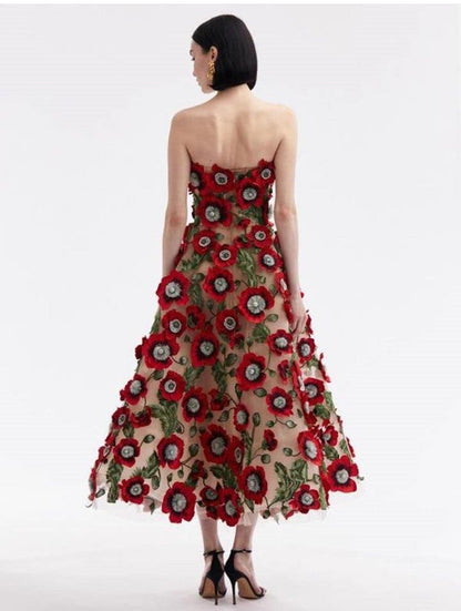 by yard Lee Jofa Dana Embroidery.brick Silk Red Flower Power Tree Of Life MSRP USD 498/y