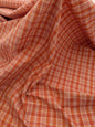 by yard Scalamandre Plaid Check Tangerine Orange White