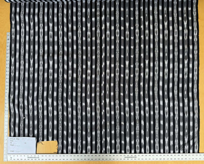 by yard Scalamandre Jakarta Ikat Stripe Charcoal Black Gray White Asian Ikat Warp Print MSRP USD 138/Y