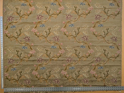 1.5y Old World Weaver VIVIANA French Lace Carnation Lampas Brown MSRP USD328/Y