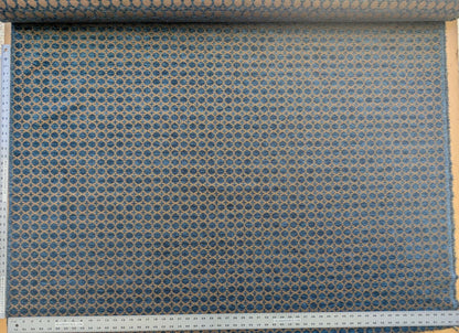 by yard Scalamandre Scalamandre Blue Brown Diamond Vintage Neoclassical Art Deco Velvet