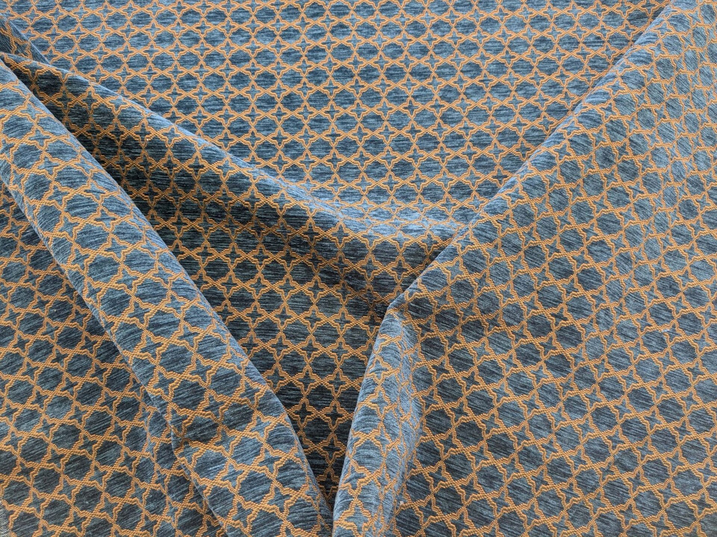 by yard Scalamandre Scalamandre Blue Brown Diamond Vintage Neoclassical Art Deco Velvet