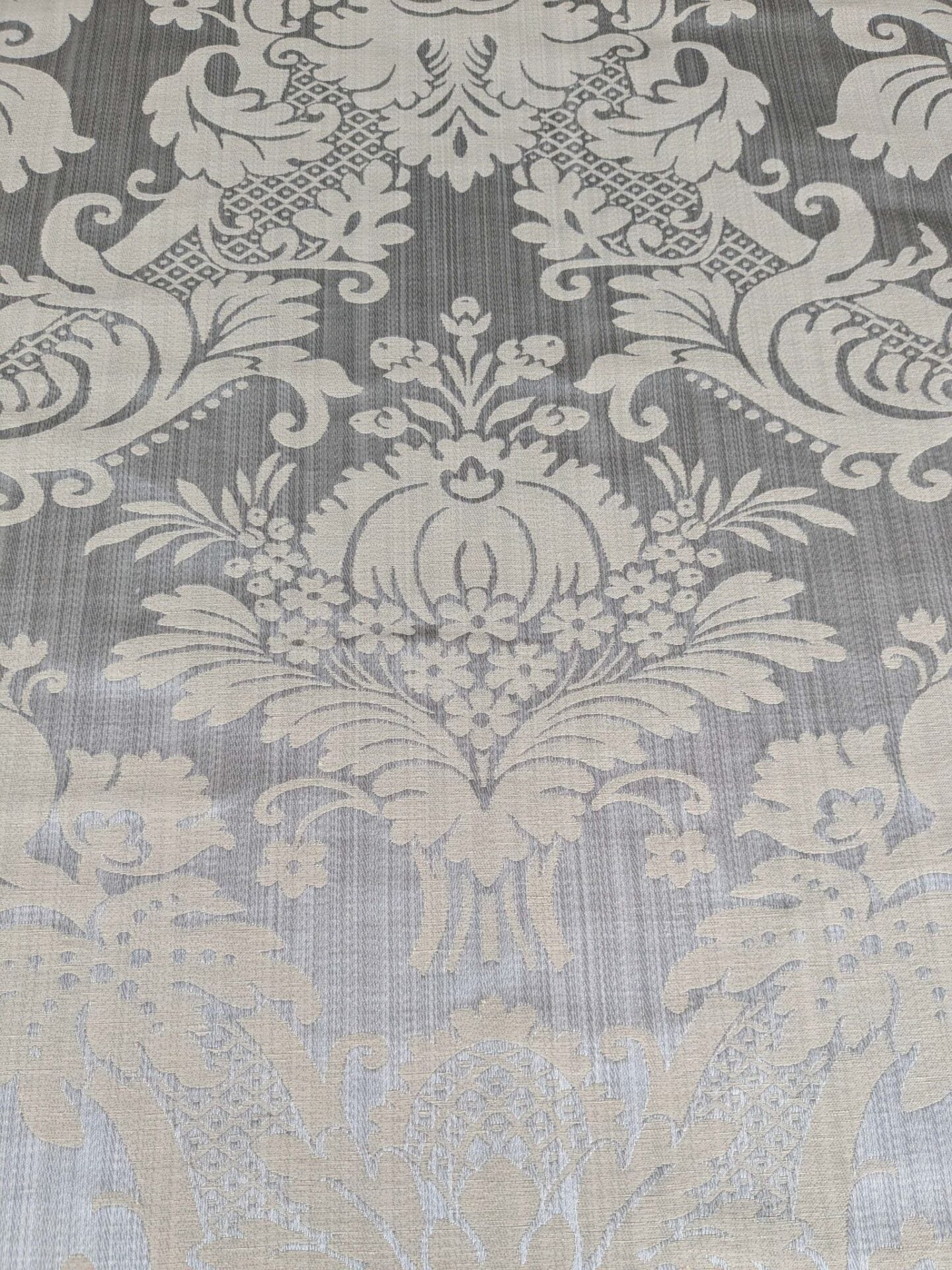 1.8y Scalamandre Lelievre Paris Grambois Argent Gray Damask Renaissance Gray Historic MSRP USD712/y