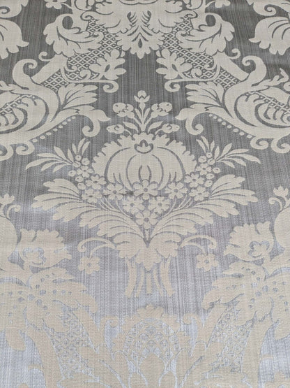 1.8y Scalamandre Lelievre Paris Grambois Argent Gray Damask Renaissance Gray Historic MSRP USD712/y