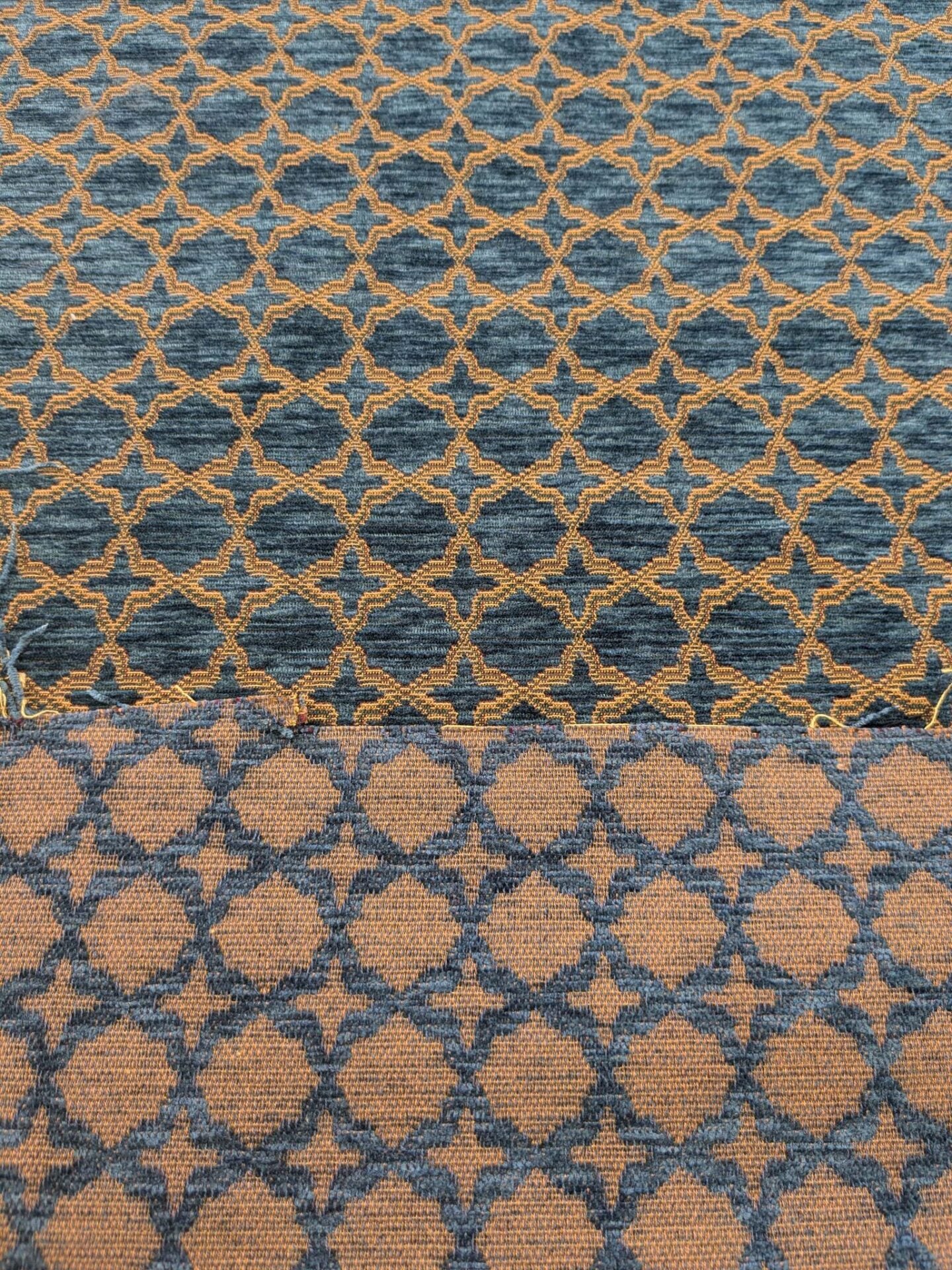 by yard Scalamandre Scalamandre Blue Brown Diamond Vintage Neoclassical Art Deco Velvet