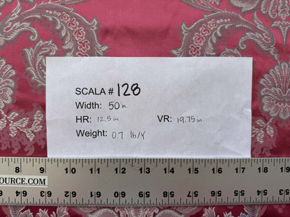 by yard Scalalamndre Red Floral Brocade with Silver Damask Pattern Renaissance Historic