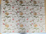 2.4y Scalamandre Floral Botanical Beige Green Pink French Court Historic Embroidery DEFECT!