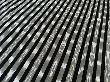 by yard Scalamandre Jakarta Ikat Stripe Charcoal Black Gray White Asian Ikat Warp Print MSRP USD 138/Y