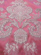 by yard Scalamandre Pink Red Floral Brocade with Silver Damask Pattern Renaissance Historic