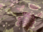 By yard Stunner Chino-asian Pink Peony Butterfly “chocolate" Brown Purple Gold 100% Silk Lampas