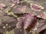 By yard Stunner Chino-asian Pink Peony Butterfly “chocolate" Brown Purple Gold 100% Silk Lampas