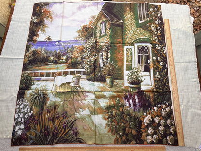 Art Scarf French Country Rose Patio Southern Mediterranean Mansion Seaside High End Silk Twill 41 Inches