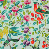 Manuel Canovas Serendip Turquoise Yellow Pink Green on White Bird Flower Tropical Cotton Print MSRP USD304/y