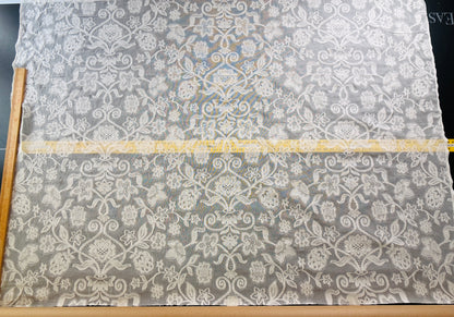 1.84yard Scalamandre Uffizi Sheer-lace Scotland 68"wide Rose Pomegranate Lily MSRP USD 212/Y