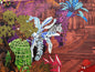 Art Scarf Tropical Resort Jungle Dream Palm Coconut Lemur Zebra Fox Birds Double Sided Purple Red Green High End Silk Twill 41 Inches