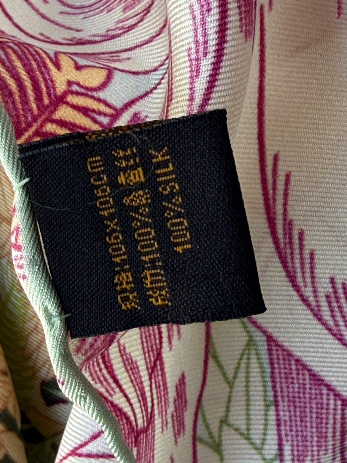 Art Scarf Leopard River Resort Tropical Jungle Waterfall Mint Green Fuschia Pink High End Silk Twill Scarf Double Sided