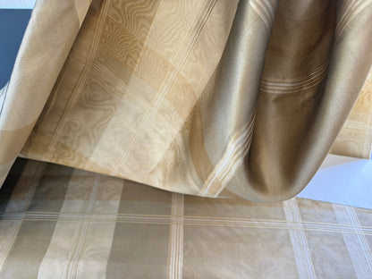 Scalamandre Iridescent Plaid in Champagne Cream Pale Gold Silk Organza Pocket Weave- By The Yard