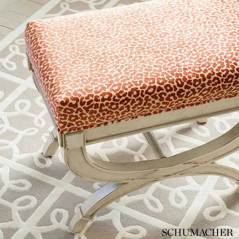 Schumacher Madeleine Velvet Fabrics Grenadine Red White MSRP USD376/y