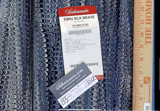 21 Berkbox5 Scalamandre Silk Square Ebru Silk Weave Blue Stone MSRP USD424/Y