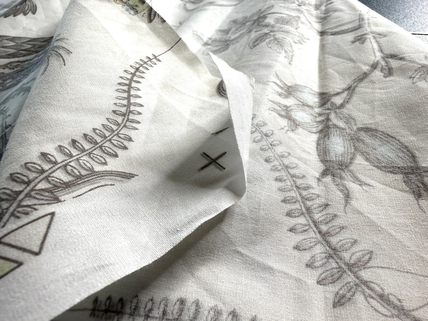 Brunschwig & Fils Bird and Thistle Print Grey on Pale cream -By The Yard - MSRP USD 348/y