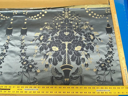 Scalamandre Neoclassical Meuse Ornamental Silver &amp; Blue Silk Pearl Peacock Piece A