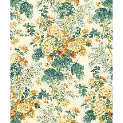 Lee Jofa Hollyhock HDB Yellow Cotton Print Floral Botanical MSRP USD560/y Special Order