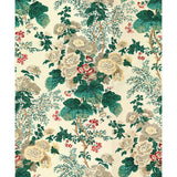 Lee Jofa Hollyhock HDB White Brown Cotton Print Floral Botanical MSRP USD620/y Special Order