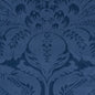 Schumacher Cordwain Cotton Velvet Damask Fabric - Sapphire Blue - Special Order