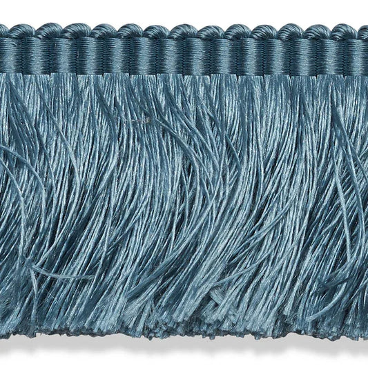Schumacher Trim Francois Silk Brush Fringe in Cadet Silk Blue MSRP USD 168/y