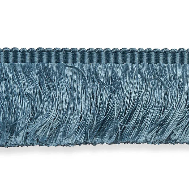 Schumacher Trim Francois Silk Brush Fringe in Cadet Silk Blue MSRP USD 168/y