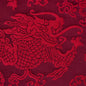 Schumacher Ruan Dragon Damask Garnet Red Art Deco Chinoiserie Satin Cotton MSRP USD 328/y