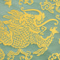 Schumacher Ruan Dragon Damask Gold Art Deco Chinoiserie Satin Cotton MSRP USD 328/y