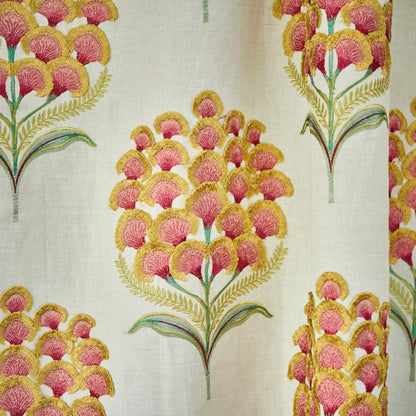 Special Order Schumacher Aurelia Embroidery in Natural  Red in Beige