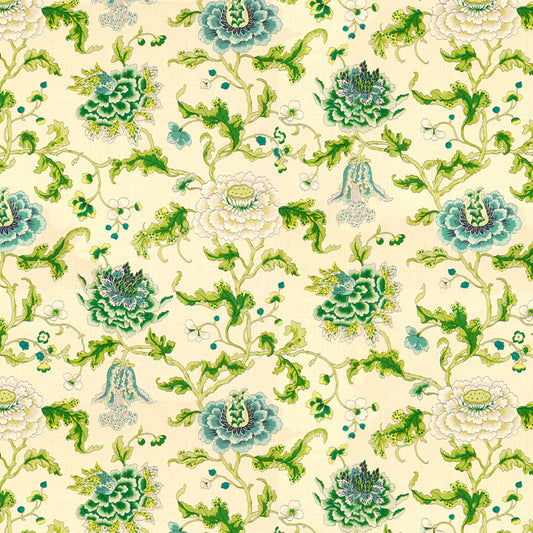 Special Order Brunschwig &amp; Fils New Athos - Spring/Aqua Blue Cream Linen Jacobean Botanical Floral MSRP USD 516/y