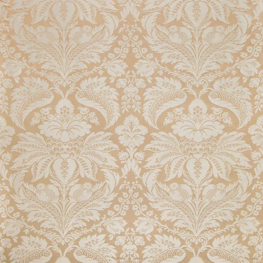 Brunschwig & Fils Damask Pierre Sand Renaissance Cotton Silk Fabric - Beige - Special Order - MSRP USD796/y