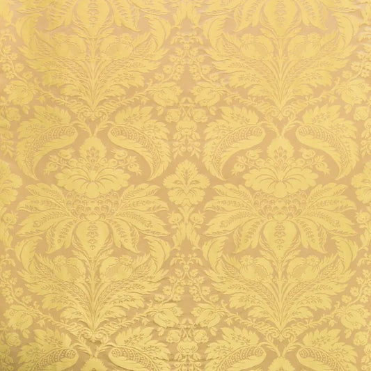 Brunschwig & Fils Damask Pierre Antique Renaissance Cotton Silk Fabric -Gold - Special Order - MSRP USD796/y
