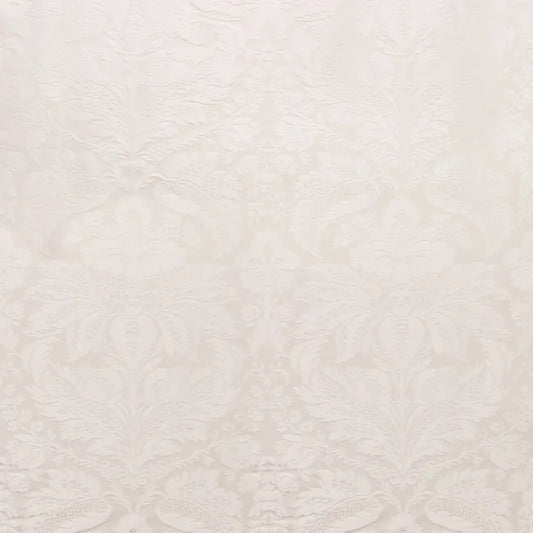 Brunschwig &Fils Damask Pierre Snow Renaissance Cotton Silk Fabric - White - Special Order - MSRP USD796/y