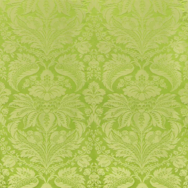 Brunschwig & Fils Damask Pierre Green Renaissance Cotton Silk Fabric -Special Order - MSRP USD796/y