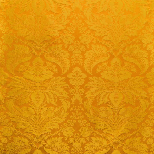 Brunschwig & Fils Damask Pierre Spice Renaissance Cotton Silk Fabric - Orange - Special Order - MSRP USD796/y