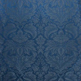 Brunschwig & Fils Damask Pierre Ocean Renaissance Cotton Silk Fabric - Deep Blue - Special Order - MSRP USD796/y