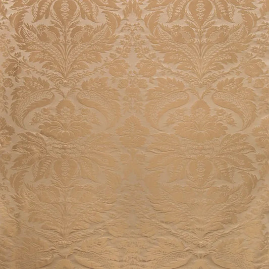 Brunschwig & Fils Damask Pierre Chestnut Renaissance Cotton Silk Fabric - Brown - Special Order - MSRP USD796/y