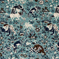 Schumacher Saint Ambrose Velvet in Cadet Blue Animals and flowers Cut and pattern velvets MSRP USD 596/y
