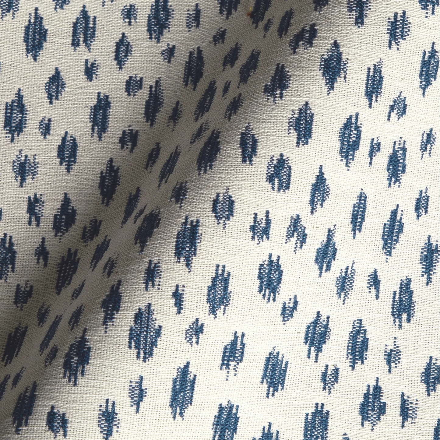 Special Order Brunschwig &amp; Fils Honfleur Woven - Navy Blue Cream White Animal Skin Ikat Southwestern Small Scale MSRP USD236/y