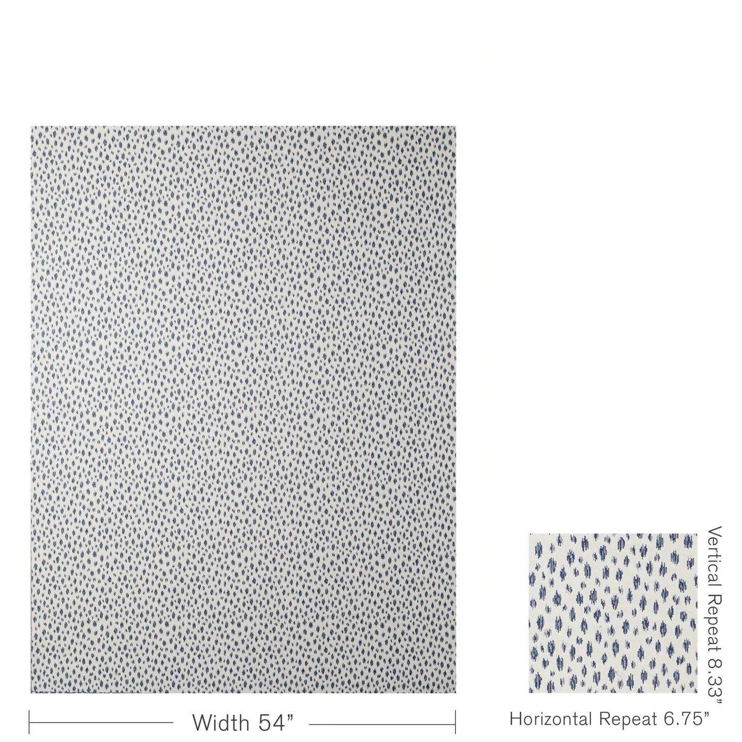 Special Order Brunschwig &amp; Fils Honfleur Woven - Navy Blue Cream White Animal Skin Ikat Southwestern Small Scale MSRP USD236/y