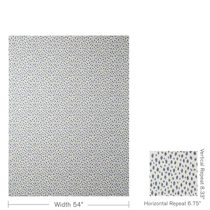 Special Order Brunschwig &amp; Fils Honfleur Woven - Navy Blue Cream White Animal Skin Ikat Southwestern Small Scale MSRP USD236/y