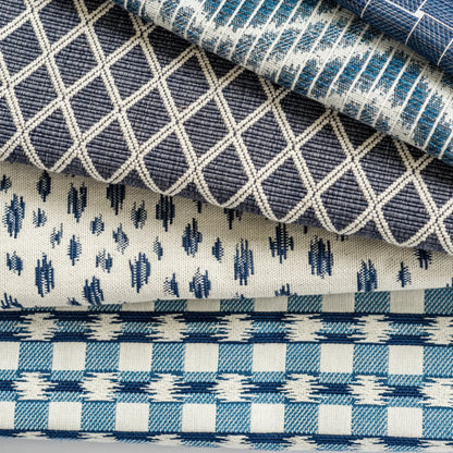 Special Order Brunschwig &amp; Fils Honfleur Woven - Navy Blue Cream White Animal Skin Ikat Southwestern Small Scale MSRP USD236/y