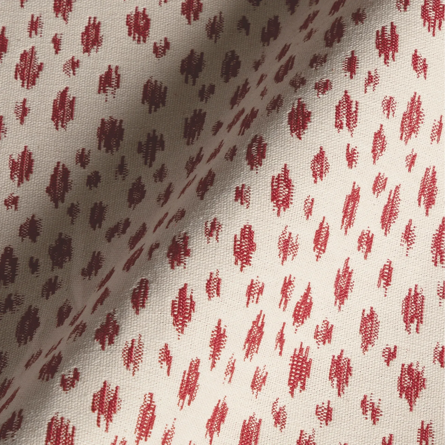 Special Order Brunschwig &amp; Fils Honfleur Woven - Berry Red Cream White Animal Skin Ikat Southwestern Small Scale MSRP USD236/y