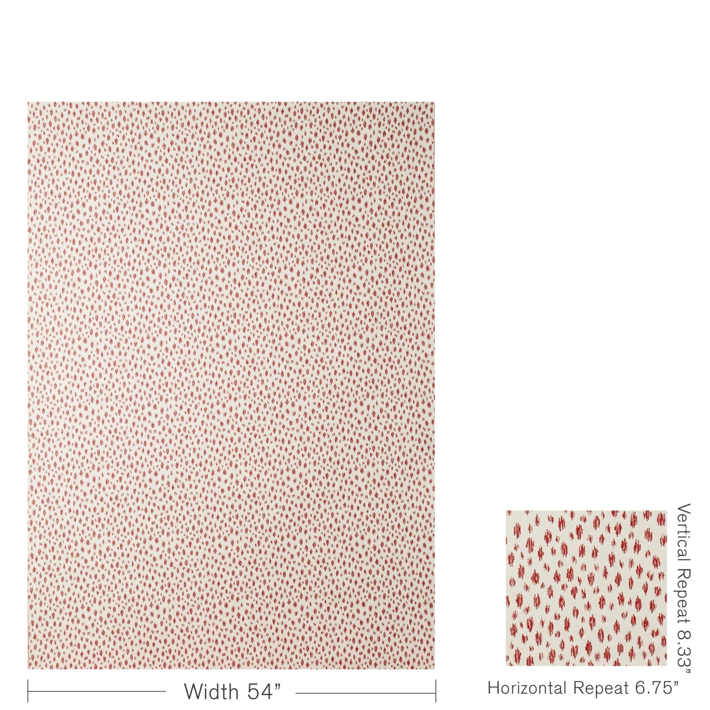 Special Order Brunschwig &amp; Fils Honfleur Woven - Berry Red Cream White Animal Skin Ikat Southwestern Small Scale MSRP USD236/y